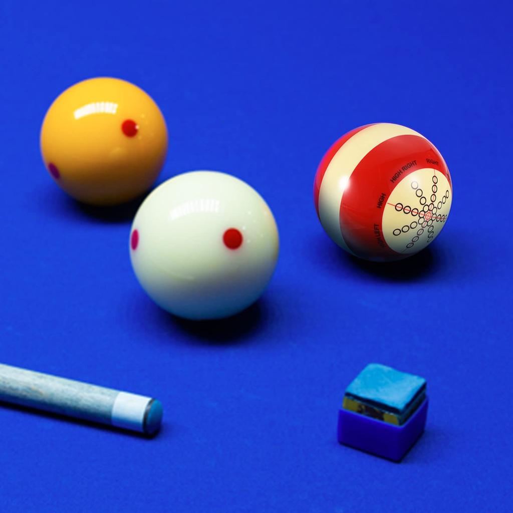 PATIKIL Diameter Billiard Cue Professional Training Billiard Pool Table Practice Ball with Standard Lines and Dots for Trainer Eight Red 57.2mm Ball,