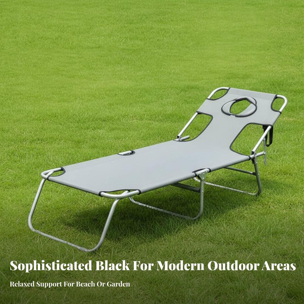 Comfortable Folding Sunbathing Lounger | Adjustable FourPosition Backrest, Outdoor with