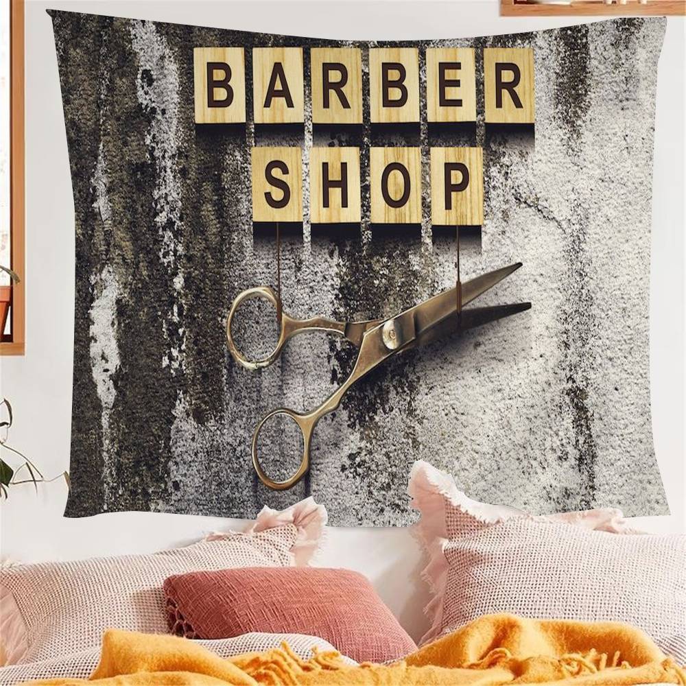 Vintage Barber Shop Welcome Hippie Wall Hanging Tapestries Bohemian Wall Tapestries Mandala INS Home Decor