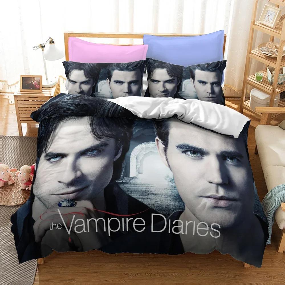 3D Printed The Vampire Diaries Bedding Set 3D Printed Suitable for Bedroom Duvet Cover Set With Pillowcases Kids Home Textile