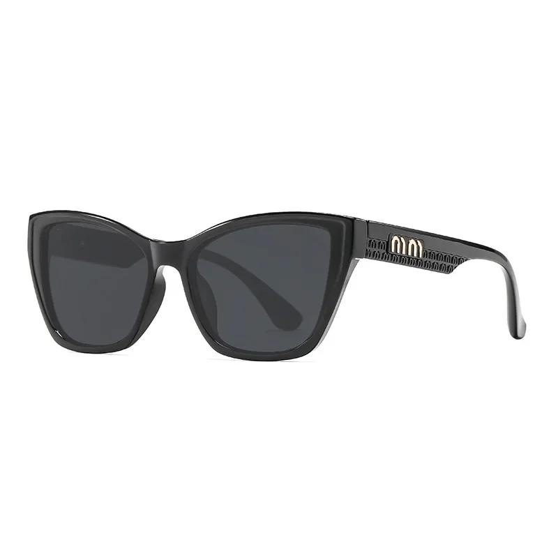 Women's Fashionable and Retro Cat-eye Sunglasses UV400 Ultraviolet-proof Outdoor Large Frame Shades Glasses Eye Protection