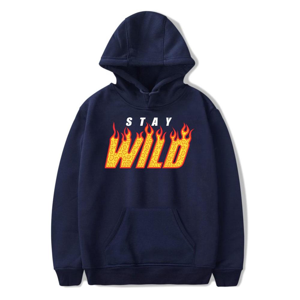 

Ben Azelart Stay Wild Vintage 90s Hoodie Men and Women Harajuku Hip-hop Outwear Spring and Autumn Sweatshirt Sports Pullover L