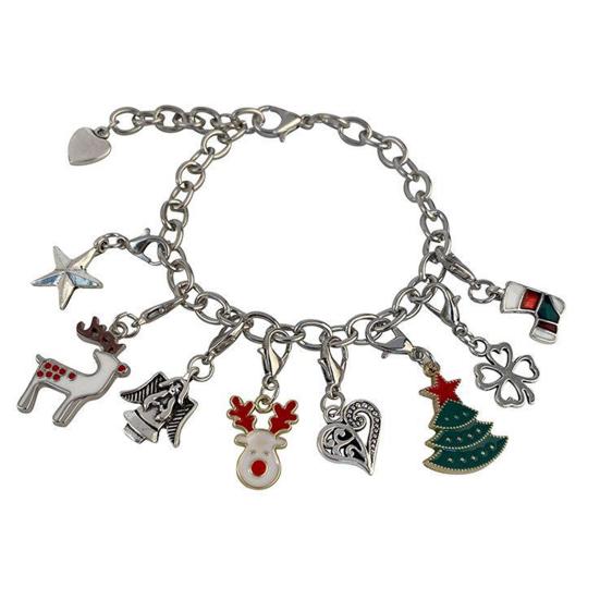 2025 Christmas Advent Calendar Bracelet Set 24 Day Countdown Jewelry Box with Santa Reindeer Tree Charms Surprise Xmas Gift