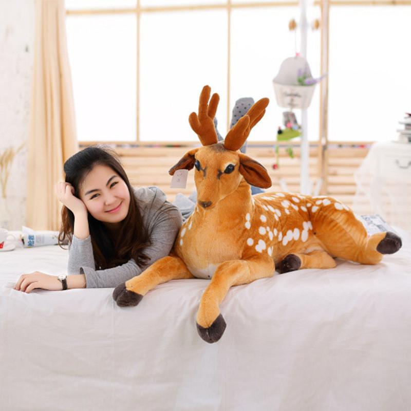 Adorable 30cm Plush Fawn Figurine Realistic Soft Stuffed Animal Toy For Kids