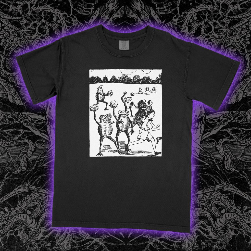 HAU AB Hier Hemd Illustration Radierung 1800er Vintage Frosch Kröte Unisex T-Shirt