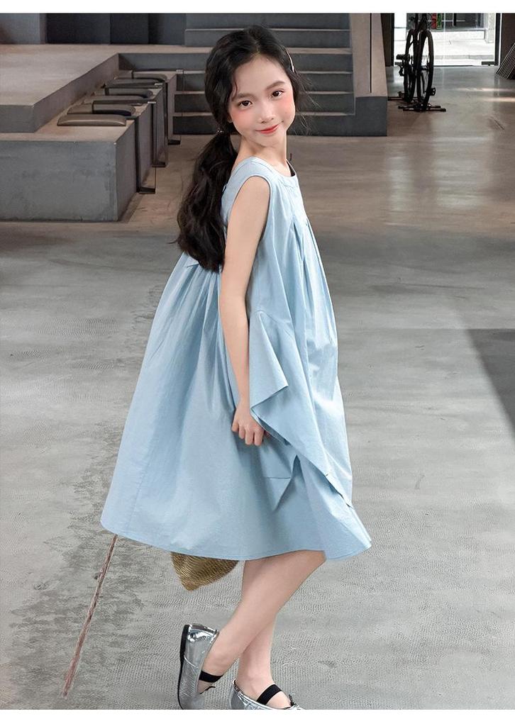 Fashionable Summer Girls' Princess Dress with Bow