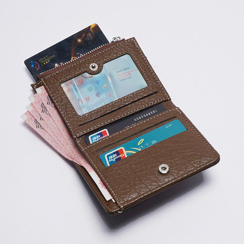 Women's Wallet Ins Women's Small Wallet Women's High-end Short Wallet Change Bag Solid Color Zipper Hand-held