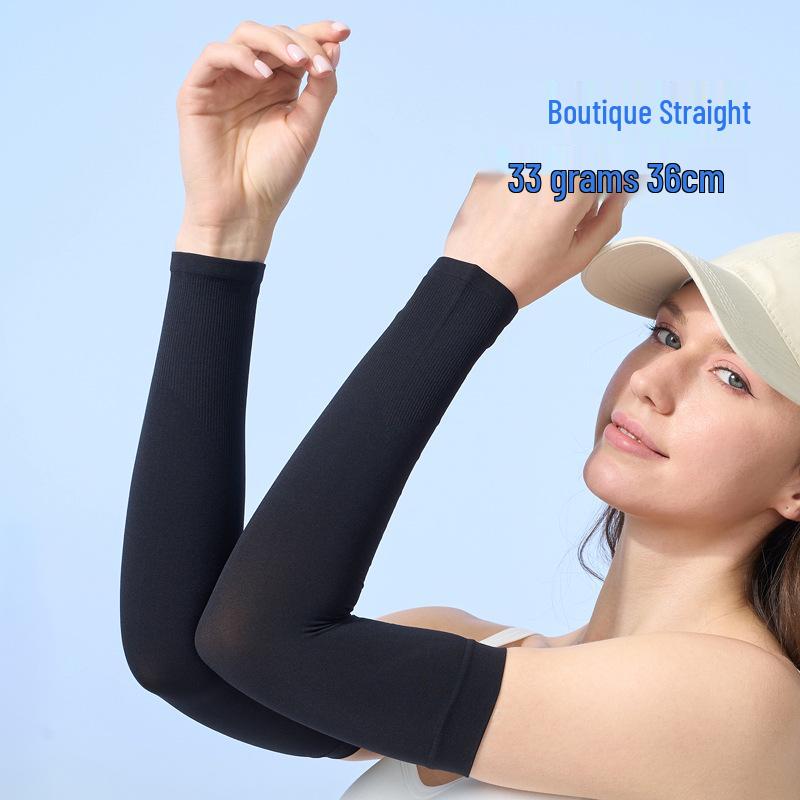 Custom UV Protection Ice Silk Arm Sleeves for Men & Women – Long, Solid Color, Summer Outdoor Wear