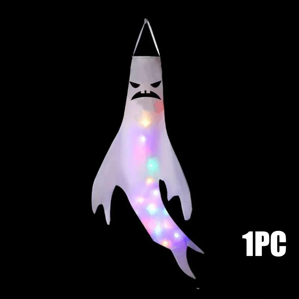 1-4PCS Halloween LED Floating Ghost Decoration Hanging Glowing Figure Prop for Outdoor Yard Haunted House Party Scene Use