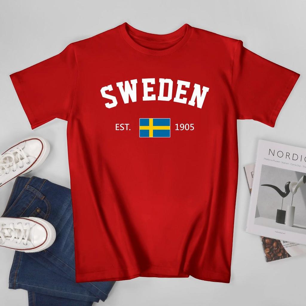 Unisex Unisex Sweden EST1905 Independence Day Tshirt Tees T Shirts WoUnisex Boys 100 Cotton TShirt