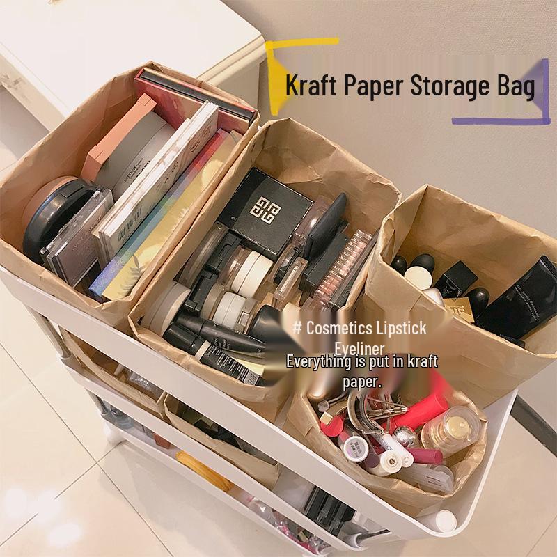 Sac Cadeau & Rangement en Papier Kraft Biodégradable – Emballage Épais pour Aliments & à Emporter