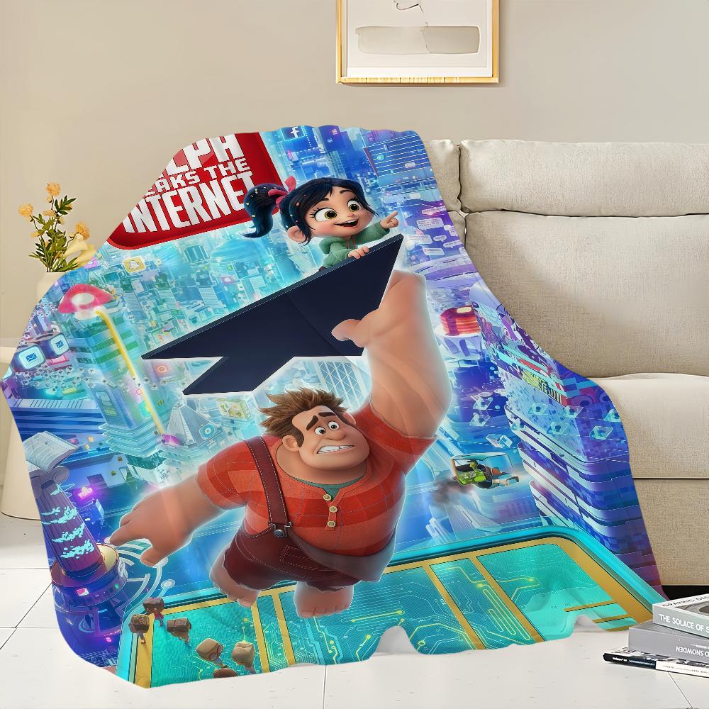 R-Ralph B-Breaks the I-Internet 2 DSN Blanket Flannel Warm Comfort Soft Plush Blanket For Picnic Beds Sofas Homes And Bedrooms