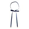 [D+Arts] Ribbon Tie for Men and Women, Cotton, Plain, Narrow, Long, 0.9cm Wide, Made In Japan (Navy)