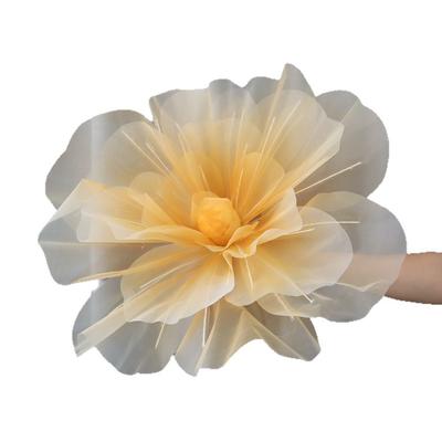 40cm Artificial Rose Blossoms Large Flower Head 3D Fluffy Petals Fake Flowers Wedding Landscaping Floor Display Yarn Flower