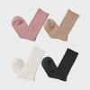 Bialicheu [4Set] Lollipop Plain Roll-Up Color Mid-Calf Socks Set