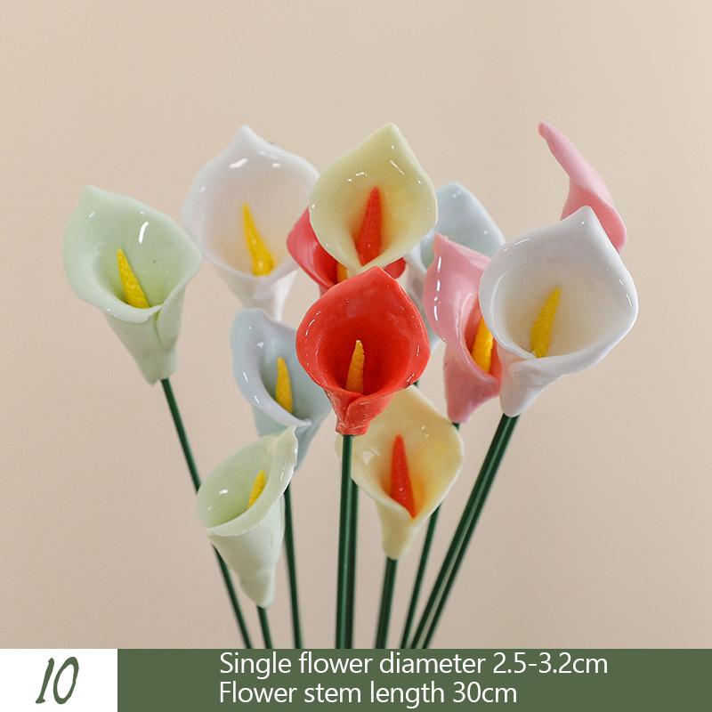 5X Artificial Flower Ceramic Handmade Fake Flower Creative Art Floral Home Decor Party Wedding Garden Decor Valentine's Day Prop