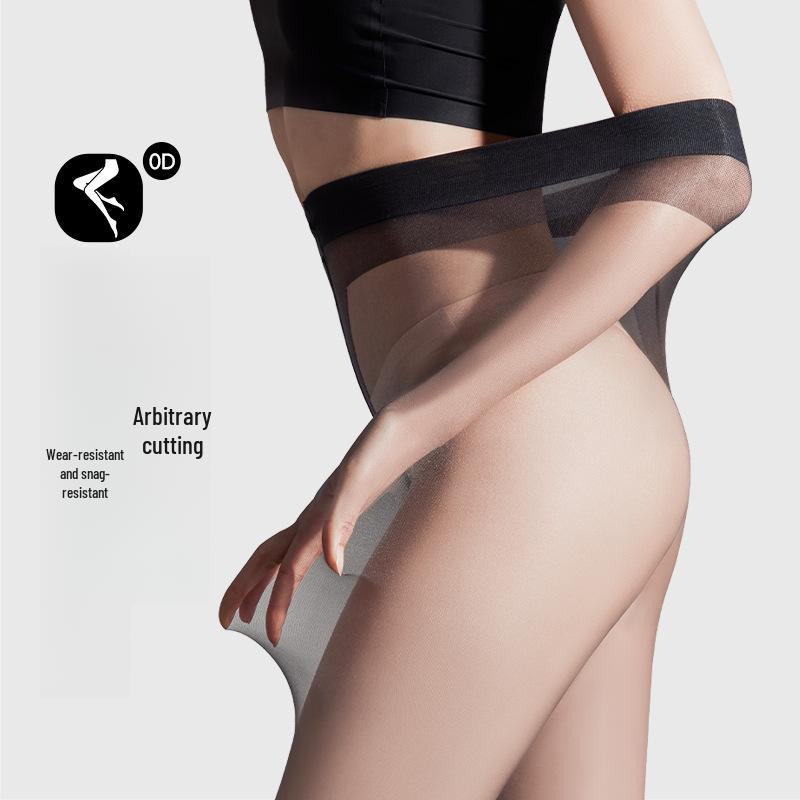 Ultradünne schwarze Ananas-Strümpfe für Damen, 0D hohe Transparenz, Anti-Hängen, Design ohne Schritt, sexy Sommersocken in großer Größe.