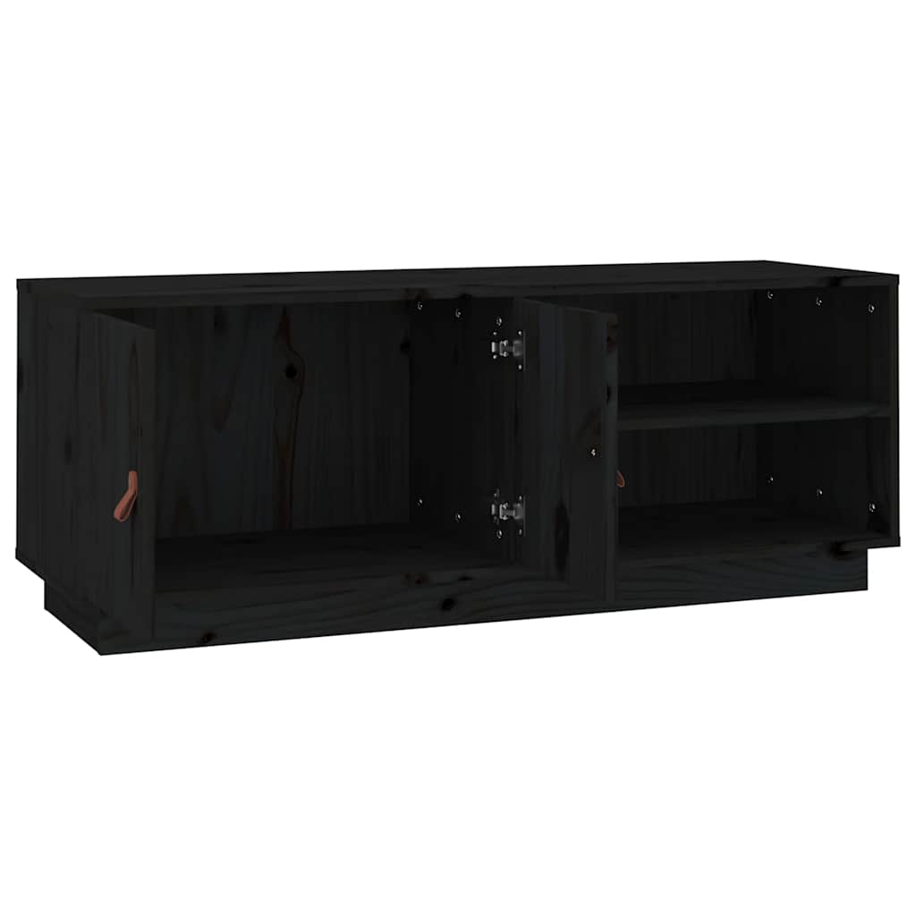 Vidaxl TV Cabinet, Black, 105X34X40 Cm, Solid Pine Wood