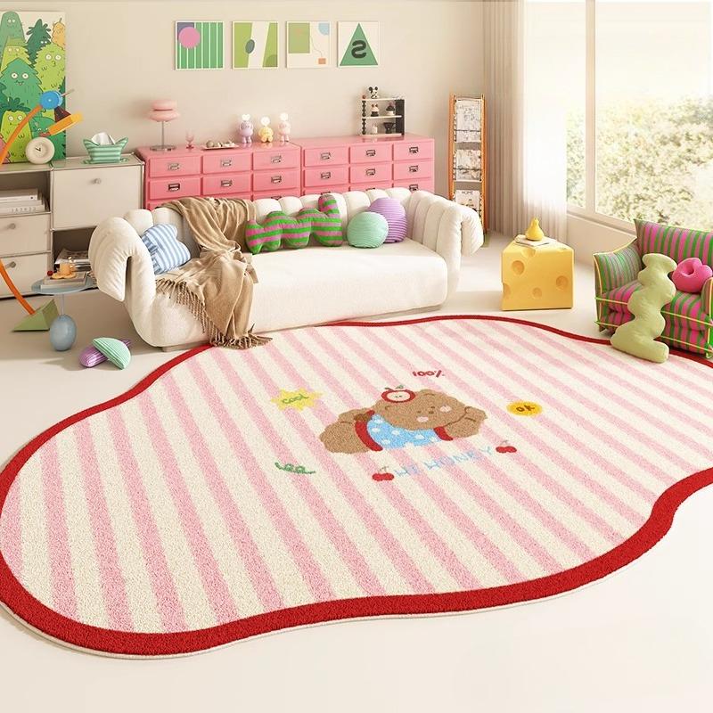 

Cream Style Rugs for Bedroom Large Area Living Room Decoration Anti-slip Carpet Fluffy Soft Floor Mat Thick Plush Cloakroom Rug 80x120cm