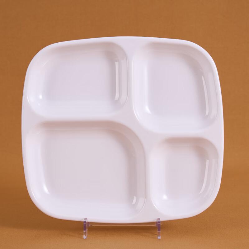 Белая melamine поднос на 4 отделения Gourou 10,2 дюйма
