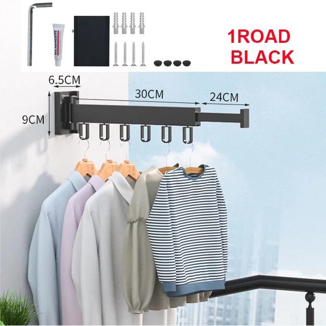 UNTIOR Retractable Cloth Drying Rack Collapsible Cloth Hanger Aluminum Wall Mount Indoor Space Saving Home Laundry Drying rack