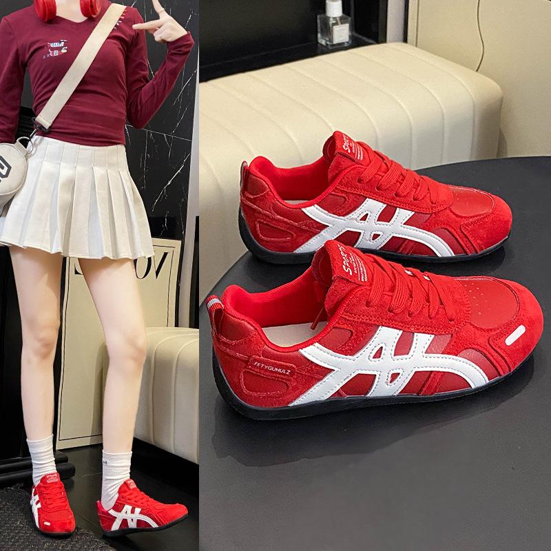 Red women's shoes new autumn versatile breathable lightweight non-slip flat bottom