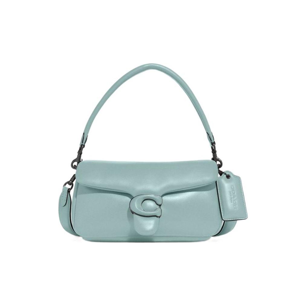 Coach Women's Green Tabby 26 Flap Logo Leather Cloud Bag Crossbody Pillow Bag Shoulder Bag Bags Mint- C0772-V5aqu