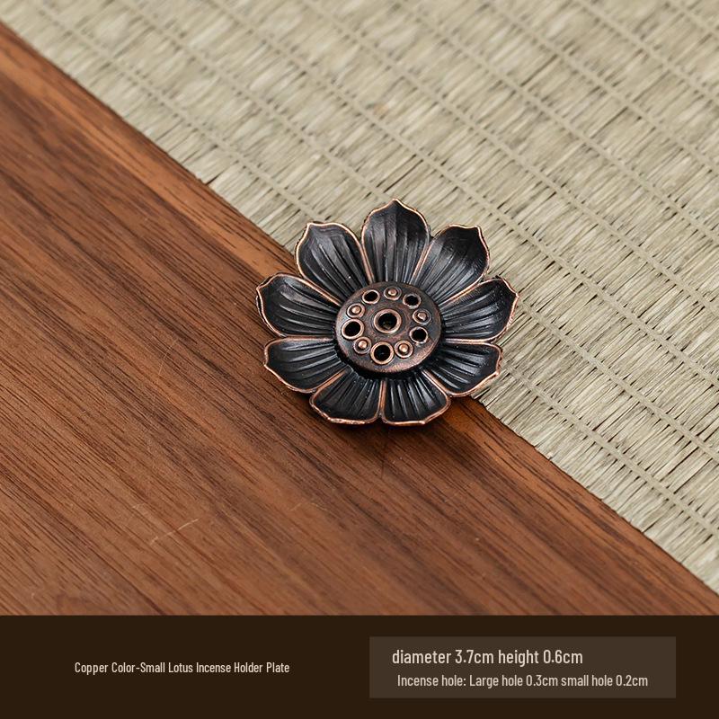 Antique Double-Layer Lotus Incense Holder for Tea Ceremony and Buddha Incense, Multi-Porous Sandalwood Line Burner.