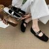 Modische Damen Schuhe mit eckiger Zehenpartie, neuer Stil, luxuriöse Schleife, flache Ballerinas, Damen, Silberne Gürtelschnalle, Elegante Mode Mary Jane Schuhe