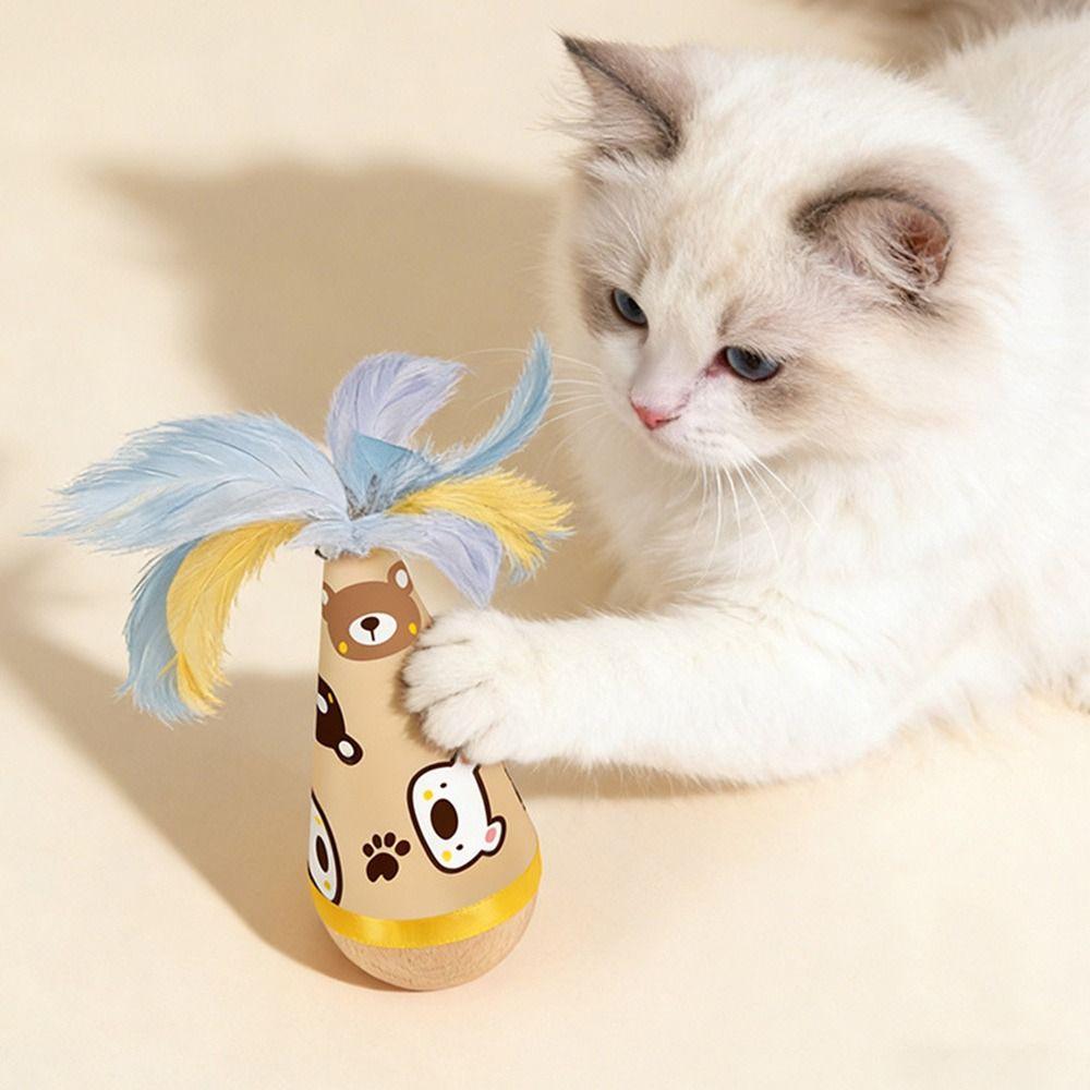 Interactive Tumbler Cat Toy Twisting Feather Cat Toy for Cats to Entertain Themselves