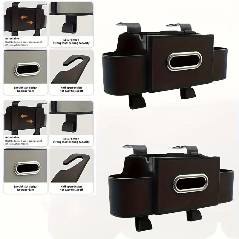 Car Interior Back Seat Storage&Organizer with Cup Holder, Phone Holder, Seat Back Tissue Box and Storage Hook, Multifunctional Car Storage&Organizer