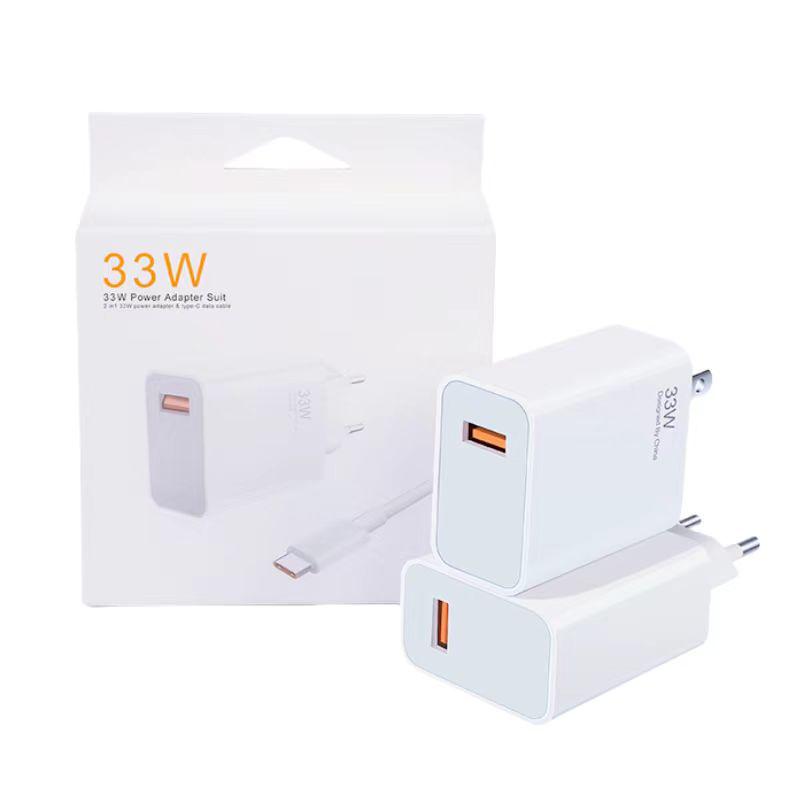 Xiaomi 33W UK/EU Fast Charger USB Mobile Phone Charging Head Original Set
