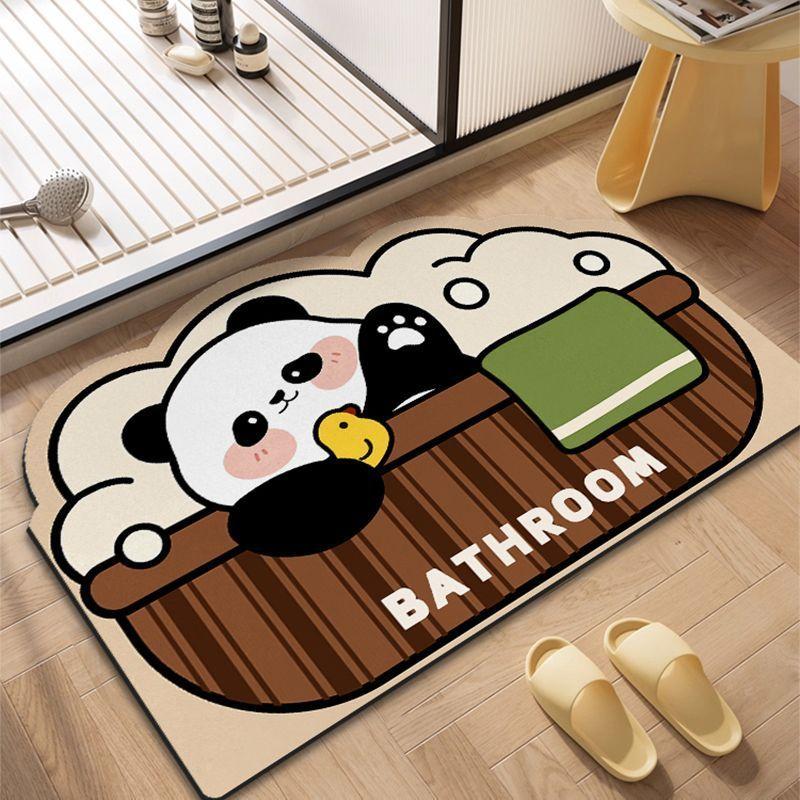 Cute Cartoon Animal Diatom Mud Floor Mat, Shower Room, Dirt-Resistant And Wear-Resistant Floor Mat, Bathroom Non-Slip And Easy To Take Care Of Floor