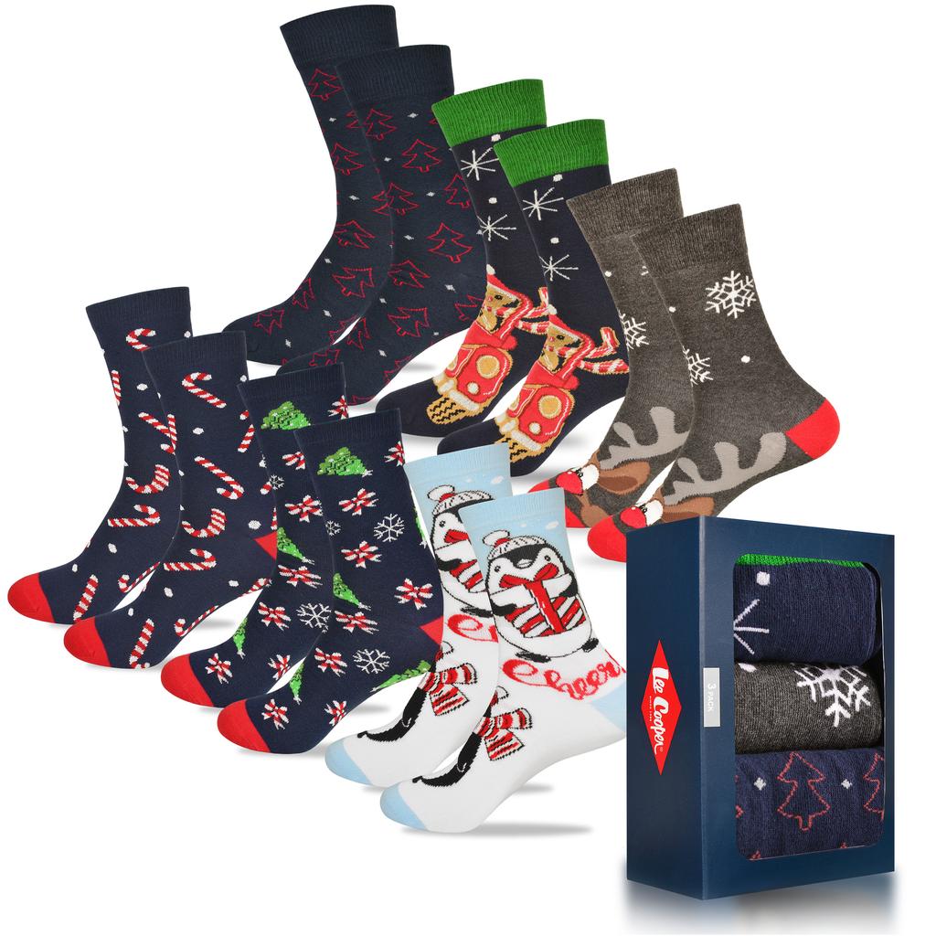 Lee Cooper Skarpety Damskie Świąteczne Ciepłe Długie 6 Sztuk