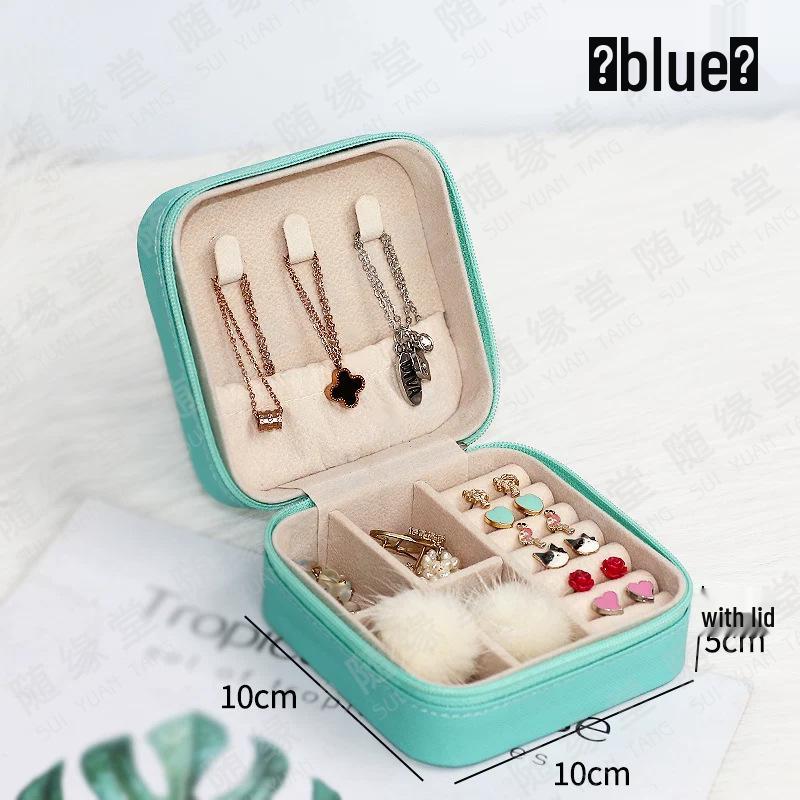 Velvet Jewelry Organizer: Portable Vintage Earring, Ring, and Ear Stud Storage Box Inspired by Internet Celebrity Style.