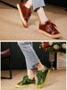 Johnature Versatile Women's Shoes Genuine Leather Solid Color Lace Up Casual Cowhide Soft Soled Flat Shoes
