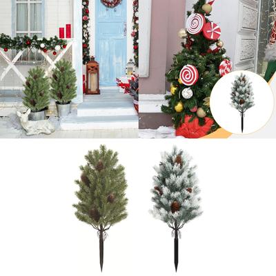 Artificial Christmas Tree Branch Topiary Tree Lifelike Fairy Garden Accessories Decoration Garden Stake for Patio Wedding