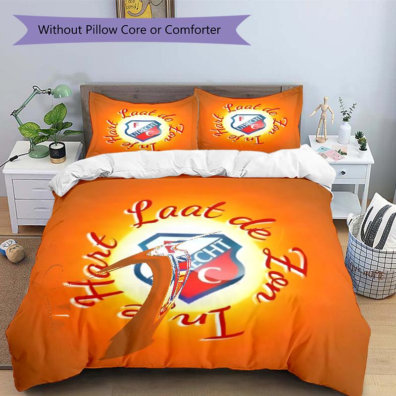 3pcs Duvet Cover Set (1*Duvet Cover + 2*Pillowcase, Without Core), FC Utrecht Print Bedding Set, Bedroom Decor, All‑Season, Gift