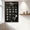 Vintage Metal Tin Sign Retro Café Menu Art Wall Decor with Coffee Tea Drinks Illustrations for Bar Home Shop Decoration