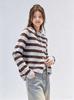 Striped sweater cardigan women's autumn 2026 new thin casual short long-sleeved knitted top jacket