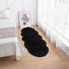 Wave Pattern Imitation Wool Long Pile Floor Mat - Solid Color, Machine Washable