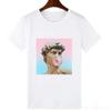 Neuestes Mode David Michelangelo Bedrucktes Grafik-T-Shirt Statue Kaugummi kauend Mode-Print Lustiges Harajuku-T-Shirt