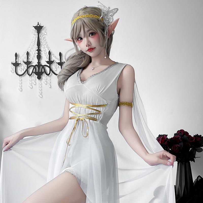 Griechische Göttin Athene Kostümkleid Damen Cosplay Halloween Party Mittelalterliches Elfen Ägyptische Königin Outfit Set