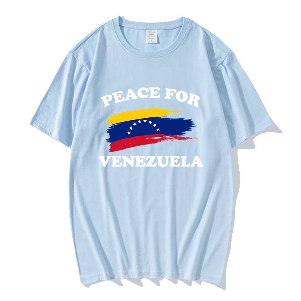 Freedom Peace for Venezuela T-shirt Unisex Clothing Cotton Short Sleeve Casual Crew Neck Tshirts Streetwear Print T Shirt