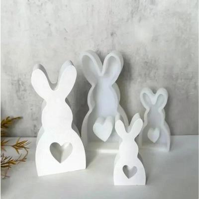 Ostern Niedlicher Hase Silikonformen Gips Auto Montiert Räucherstäbchen Expandierender Gips Dekorationsform Aromatherapie Kerze Harzformen