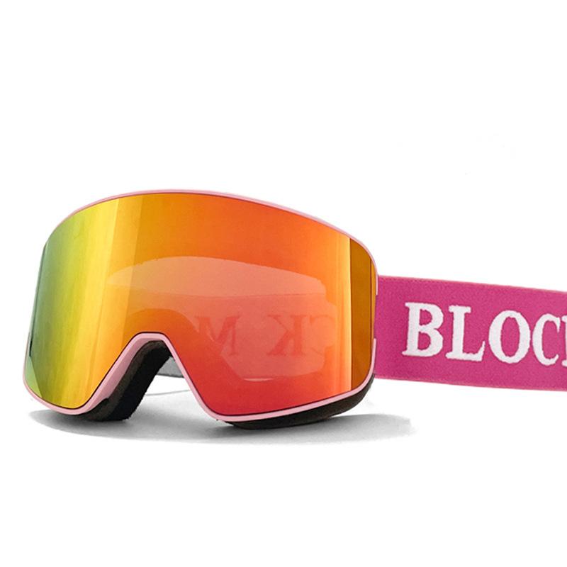 Ski goggles for men and women, adult-sized, with cylindrical lenses, double-layered anti-fog and windproof design, and a clip-on feature for