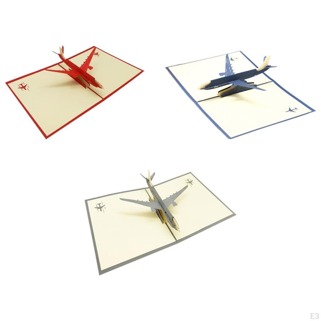 3D Aircraft Greeting Card DIY Paper Craft Multipurpose Fine Craftsmanship Accessory for Men and Kids