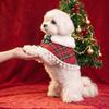 Fleece Lined Christmas Pet Cape British-style Xmas Cat Shawl Christmas Pet Scarf  Dog