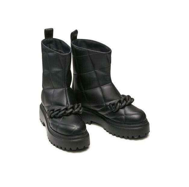 Le Silla Ankle Boots Stivaletto Ranger Fod. Montone 6411T020M1MMFAK001 Black