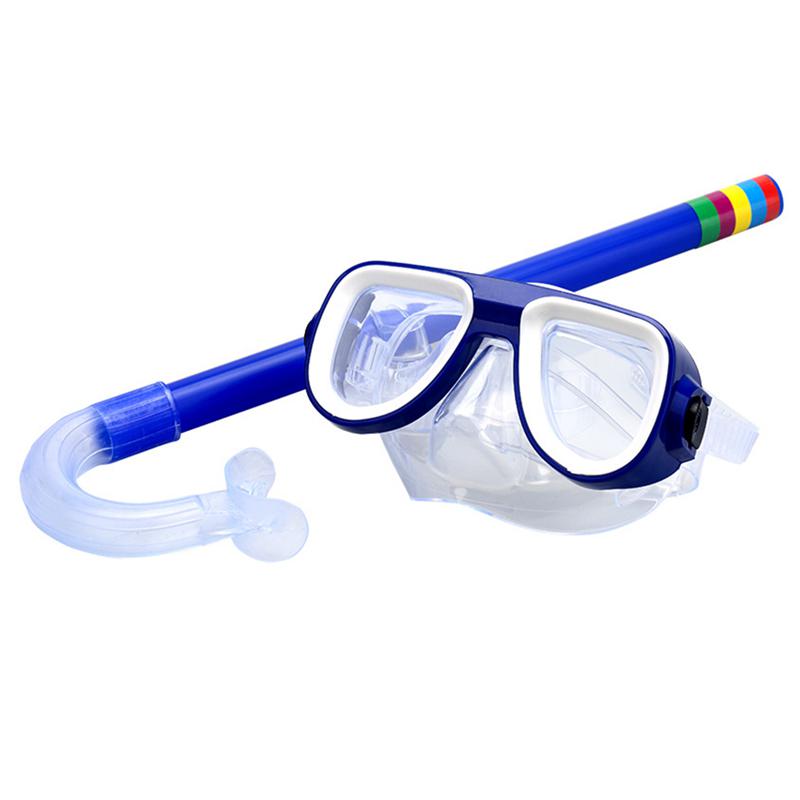 Lunettes de Plongée pour Enfants Masque Tube Respiratoire Antichoc Anti-buée Lunettes de Natation Bande Snorkeling Accessoires Sous-marins Ensemble